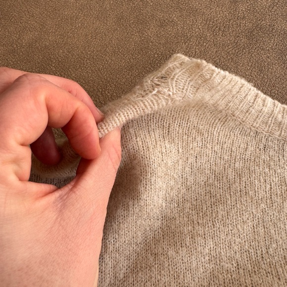 Cooperative Cream Cropped Crewneck Sweater - Picture 7 of 9